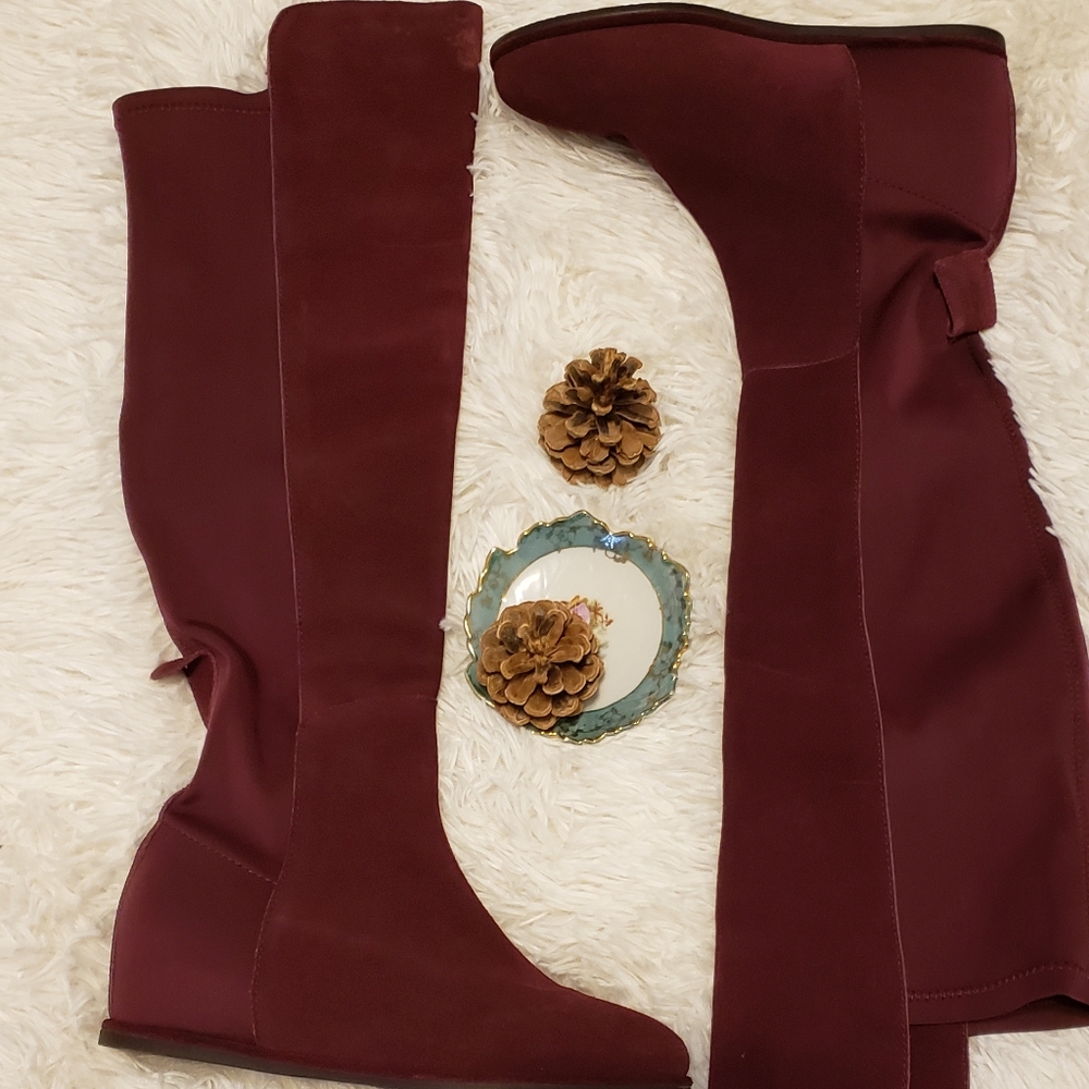 Stuart Weitzman Mainline Stretch Fabric Suede OTKB